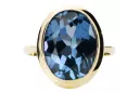 Aquamarine 14K Yellow gold Ring Vintage Jewlery vrc285y
